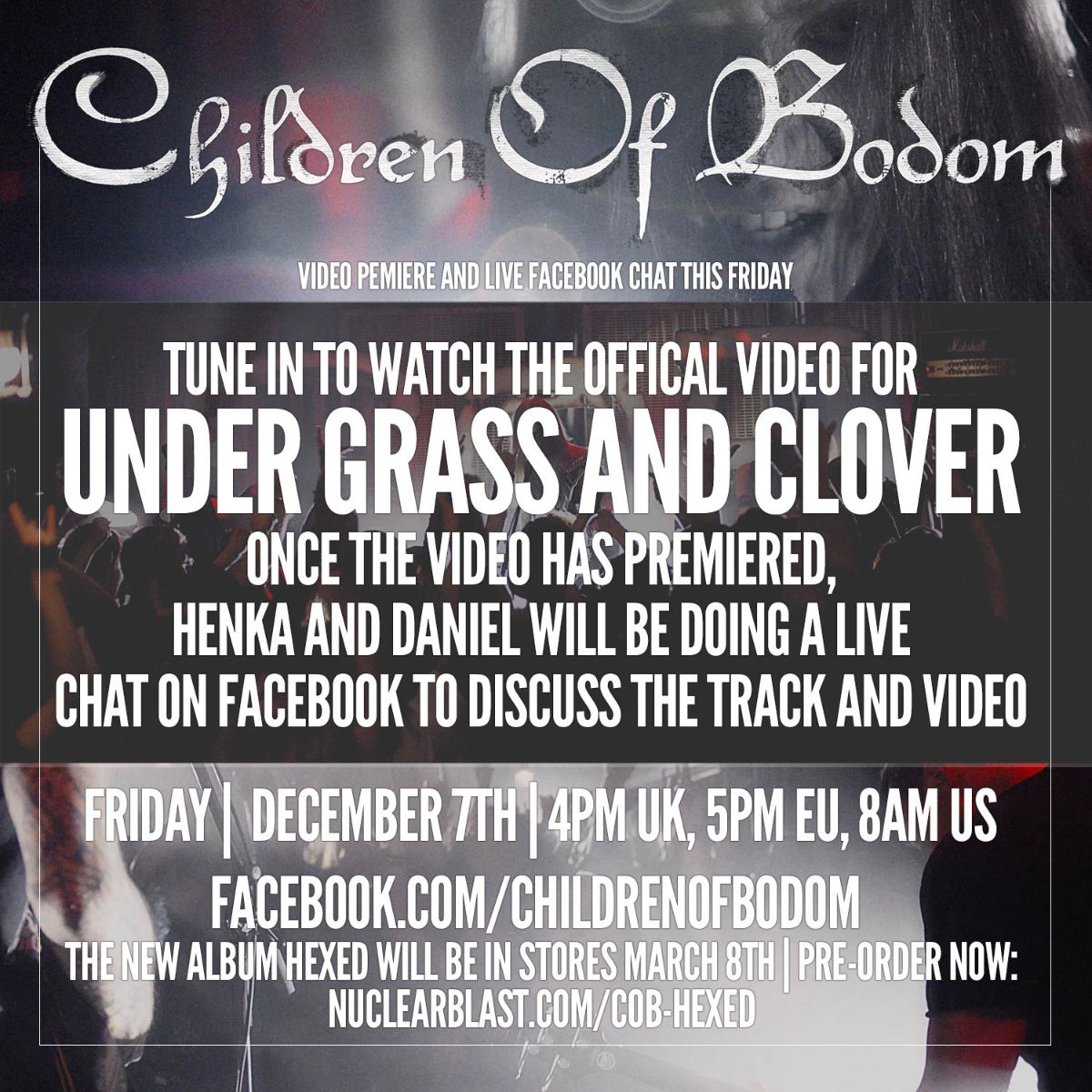 CHILDREN OF BODOM Release First Single "Under Grass And Clover" From Hexed + Pre-Order Now Available!