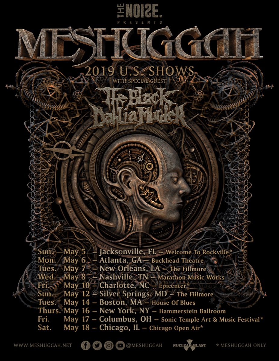 MESHUGGAH Announce U.S. Headlining Dates With Special Guest THE BLACK DAHLIA MURDER
