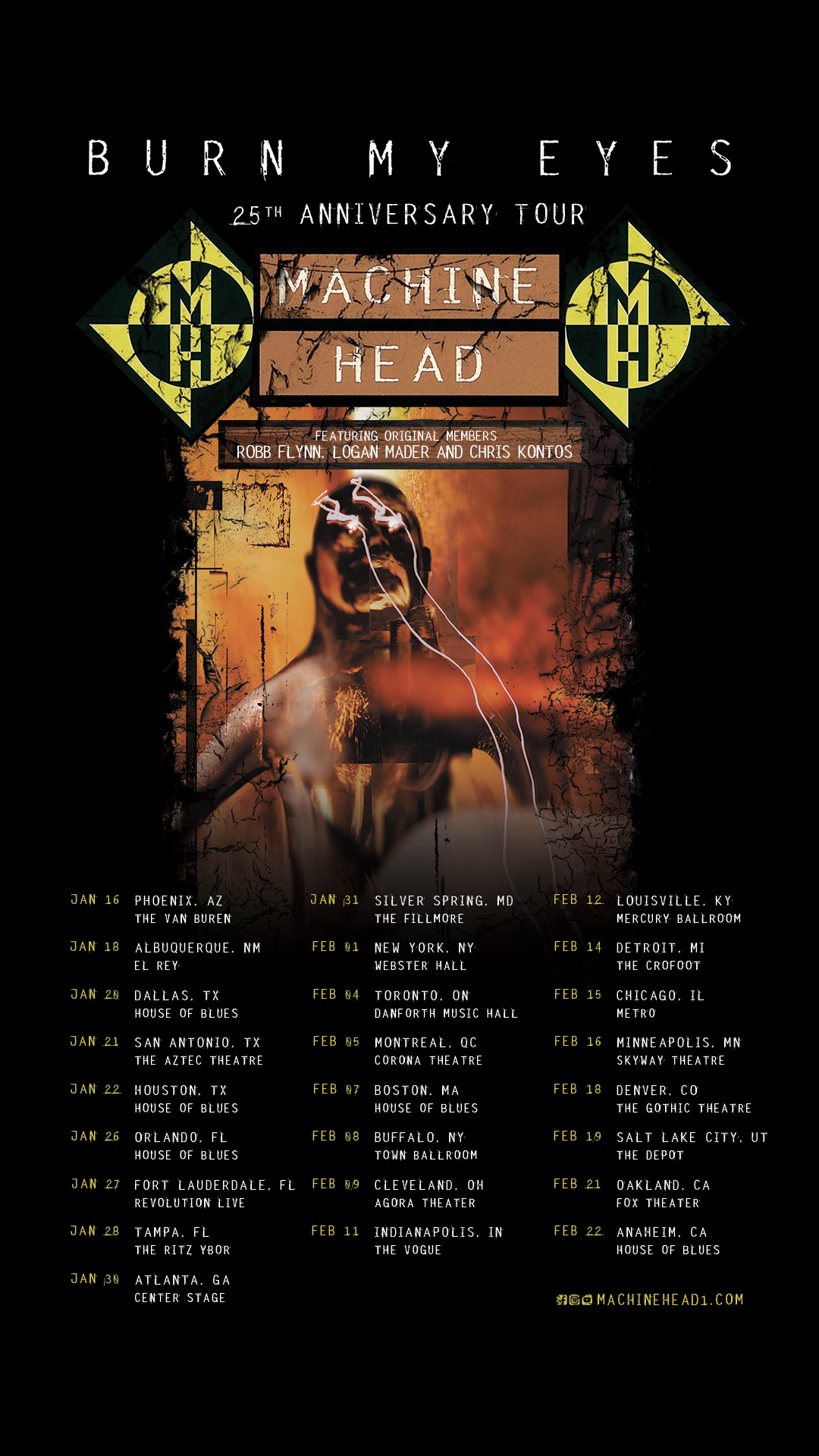 MACHINE HEAD - NORTH AMERICAN ‘BME’ 25th ANNIVERSARY TOUR ANNOUNCED!