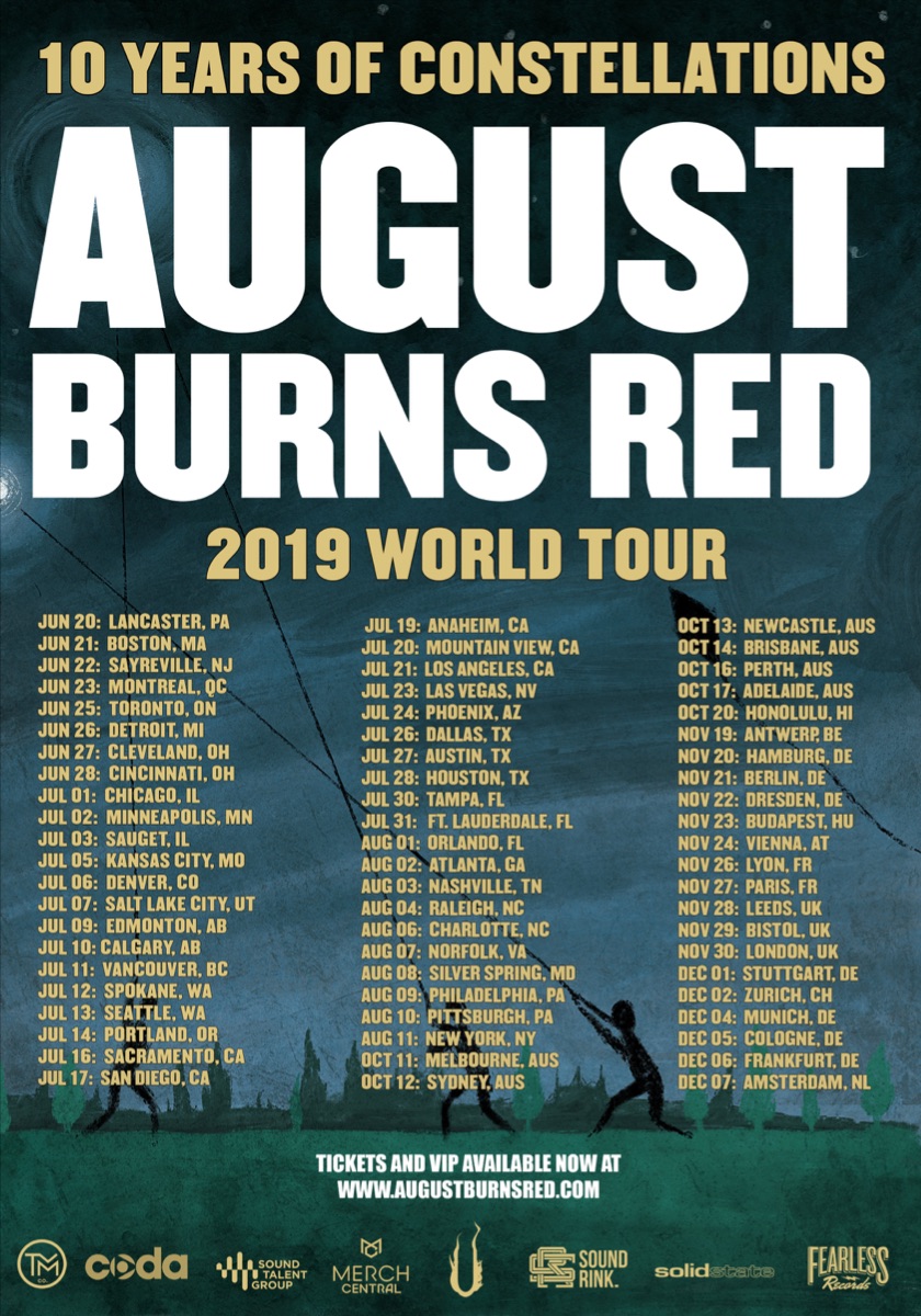 August Burns Red Announce "Constellations" 10-Year Anniversary World Tour