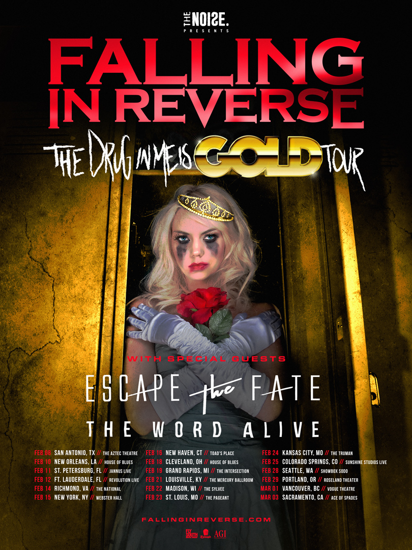 Falling In Reverse Announce The Drug In Me Is Gold Tour As Debut Album Achieves Gold Status Side Stage Magazine