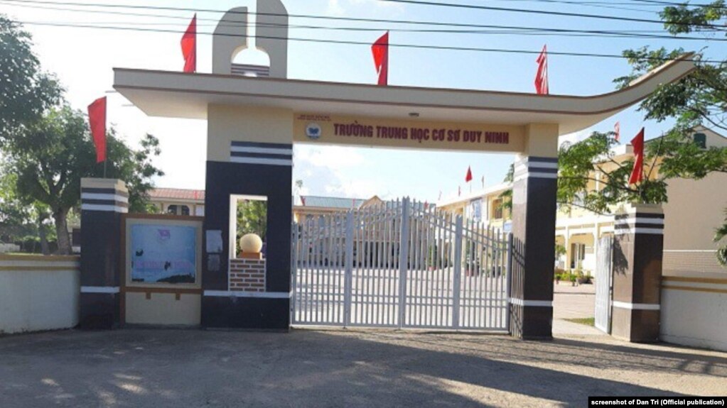 Trường THCS Duy Ninh (tỉnh Quảng Bình), nơi xảy ra vụ học sinh bị tát 231 cái