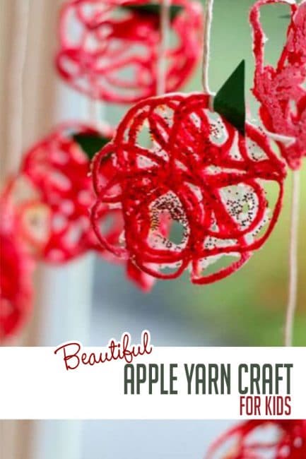 Make a sweet fall yarn apple craft that simply sparkles!