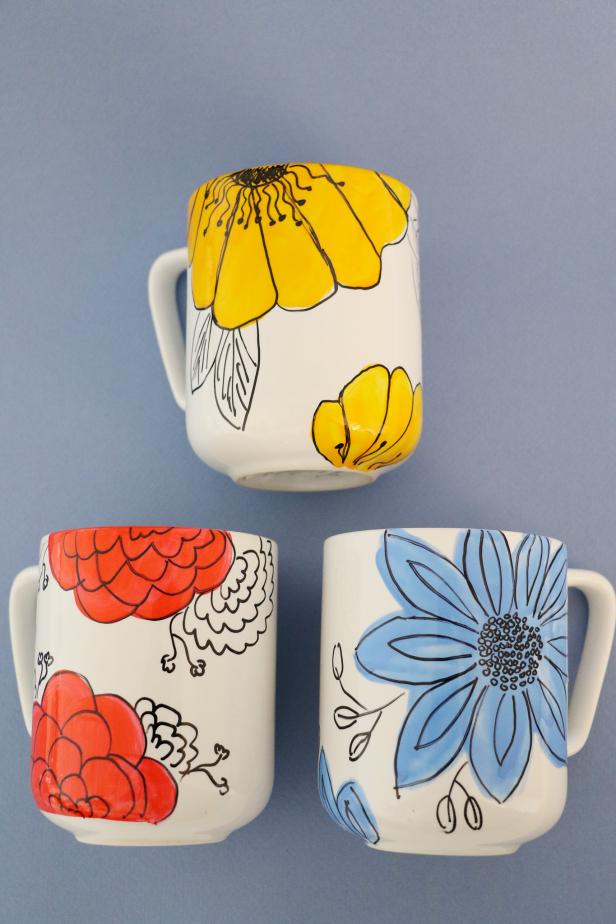 Dress Up Basic Mugs With Hand-Painted Florals