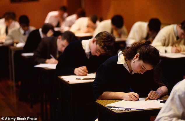 If you want to tell the truth in modern Britain, you need to be very patient. More than 20 years ago, I discovered just how badly English school exams had been devalued and hollowed out, writes Peter Hitchens. (Stock image of students taking A-level exams)