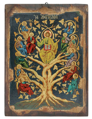 ICONA GRECA IN LEGNO, GESÙ SU ALBERO, GREEK BYZANTINE ICON, ARTE SACRA | eBay