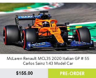 McLaren Renault MCL35 2020 Italian GP # 55 Carlos Sainz 1:43 Model Car - Pre Order Now