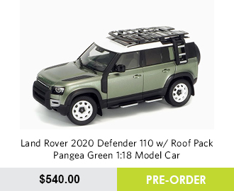 Land Rover 2020 Defender 110 w/ Roof Pack Pangea Green 1:18 Model Car - Pre Order Now