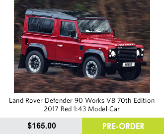 Land Rover Defender 90 Works V8 70th Edition 2017 Red 1:43 Model Car - Pre Order Now