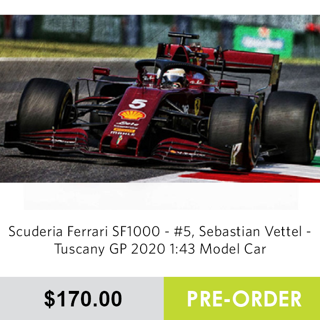 Scuderia Ferrari SF1000 - #5, Sebastian Vettel - Tuscany GP 2020 1:43 Model Car - Pre Order