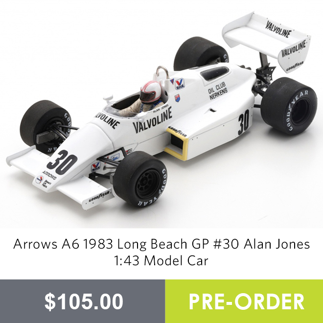 Arrows A6 1983 Long Beach GP #30 Alan Jones 1:43 Model Car