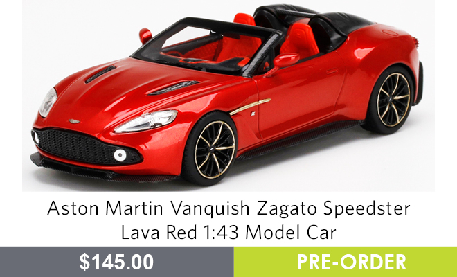 Aston Martin Vanquish Zagato Speedster Lava Red 1:43 Model Car