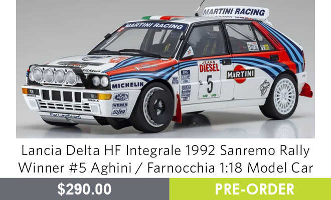 Lancia Delta HF Integrale 1992 Sanremo Rally Winner #5 Aghini / Farnocchia 1:18 Model Car