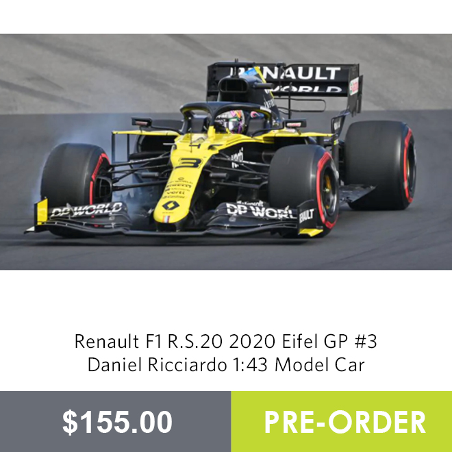Renault F1 R.S.20 2020 Eifel GP #3 Daniel Ricciardo 1:43 Model Car