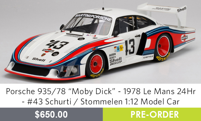 Porsche 935/78 "Moby Dick" - 1978 Le Mans 24Hr - #43 Schurti / Stommelen 1:12 Model Car - Pre Order
