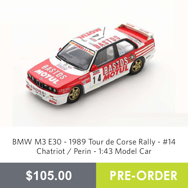 BMW M3 E30 - 1989 Tour de Corse Rally - #14 Chatriot / Perin - 1:43 Model Car