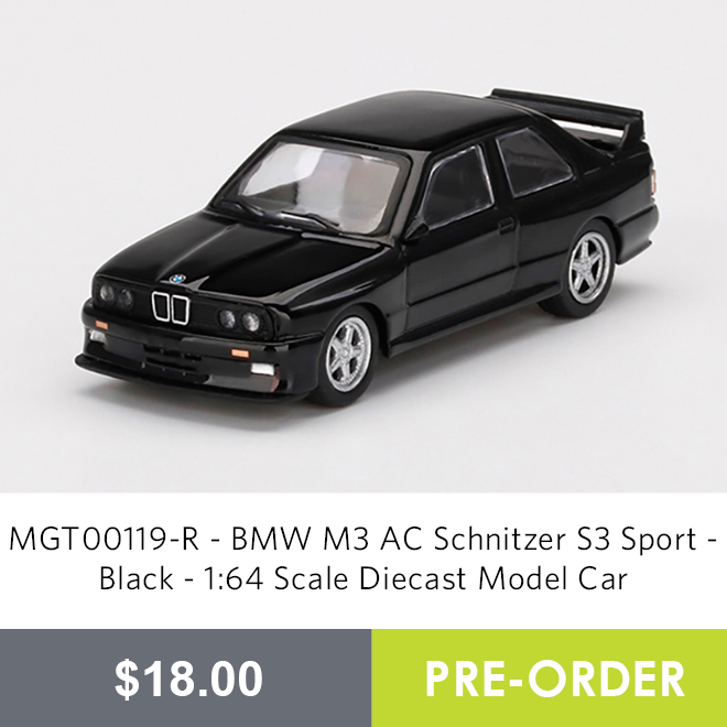 MGT00119-R - BMW M3 AC Schnitzer S3 Sport - Black - 1:64 Scale Diecast Model Car