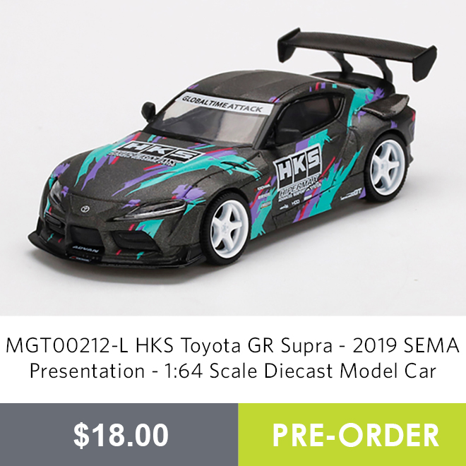 MGT00212-L HKS Toyota GR Supra - 2019 SEMA Presentation - 1:64 Scale Diecast Model Car