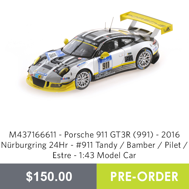 M437166611 - Porsche 911 GT3R (991) - 2016 Nürburgring 24Hr - #911 Tandy / Bamber / Pilet / Estre - 1:43 Model Car