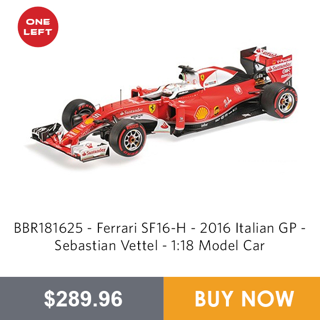 BBR181625 - Ferrari SF16-H - 2016 Italian GP - Sebastian Vettel - 1:18 Model Car