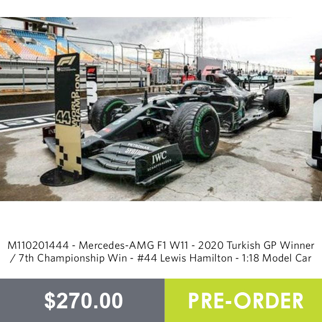 M410201444 - Mercedes-AMG F1 W11 - 2020 Turkish GP Winner / 7th Championship Win - #44 Lewis Hamilton - 1:43 Model Car