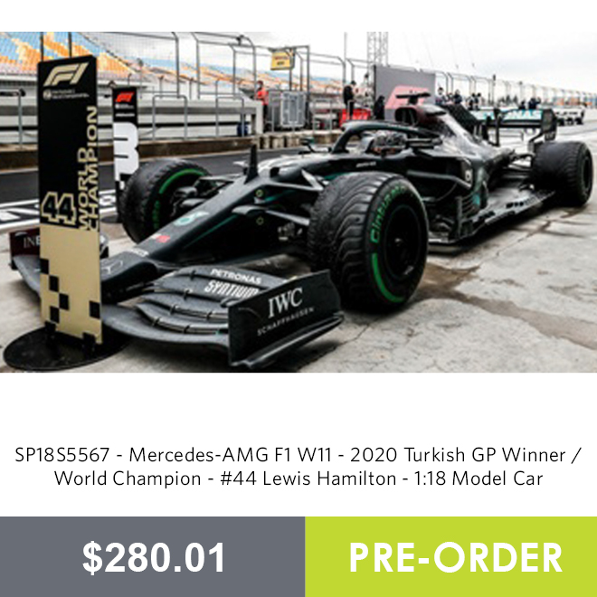 SP18S5567 - Mercedes-AMG F1 W11 - 2020 Turkish GP Winner / World Champion - #44 Lewis Hamilton - 1:18 Model Car