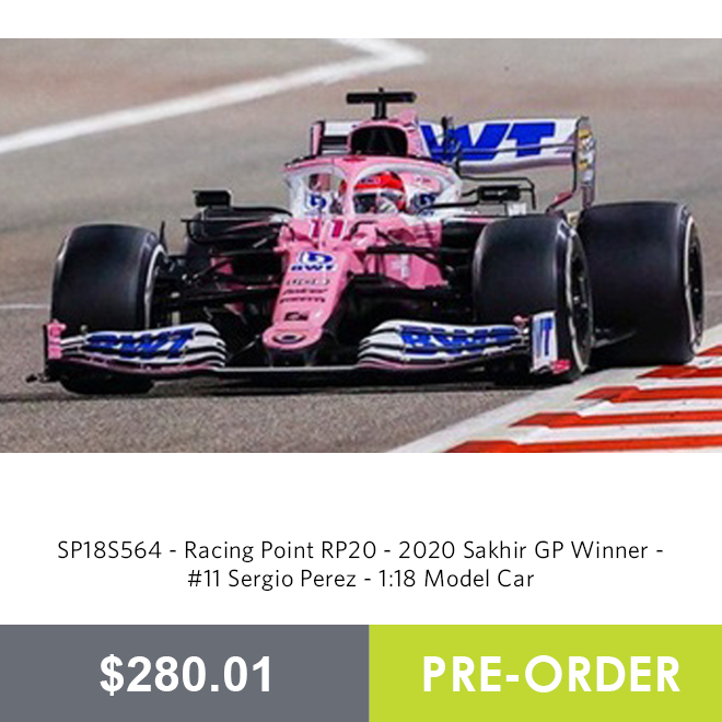 SP18S564 - Racing Point RP20 - 2020 Sakhir GP Winner - #11 Sergio Perez - 1:18 Model Car