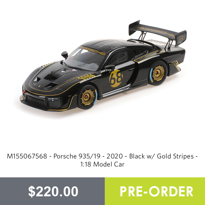 M155067568 - Porsche 935/19 - 2020 - Black w/ Gold Stripes - 1:18 Model Car