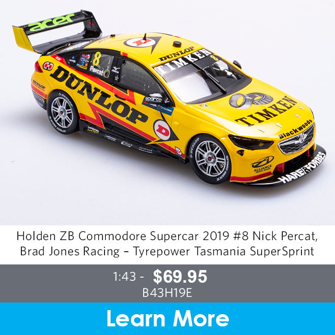 Holden ZB Commodore Supercar - 2019 Tasmania SuperSprint - #8 Nick Percat - 1:43 Model Car - Learn More