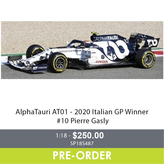 AlphaTauri AT01 - 2020 Italian GP Winner #10 Pierre Gasly - Pre Order Now