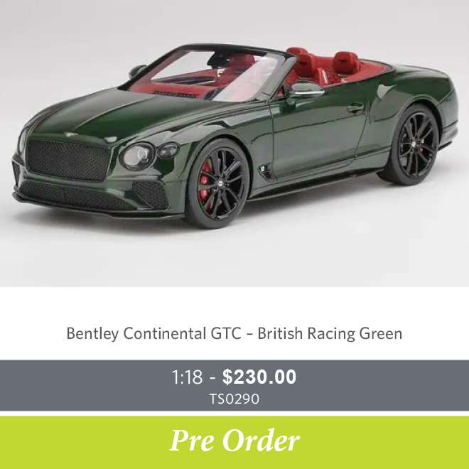TS0290 – Bentley Continental GTC – British Racing Green – 1:18 Model Car - Shop Now