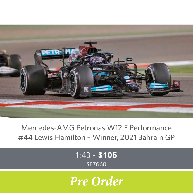 Mercedes-AMG Petronas W12 E Performance - #44 Lewis Hamilton – Winner, 2021 Bahrain GP - Pre Order Now