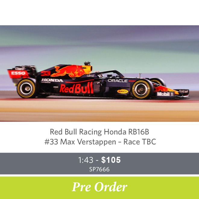 Red Bull Racing Honda RB16B - #33 Max Verstappen – Race TBC - Pre Order Now
