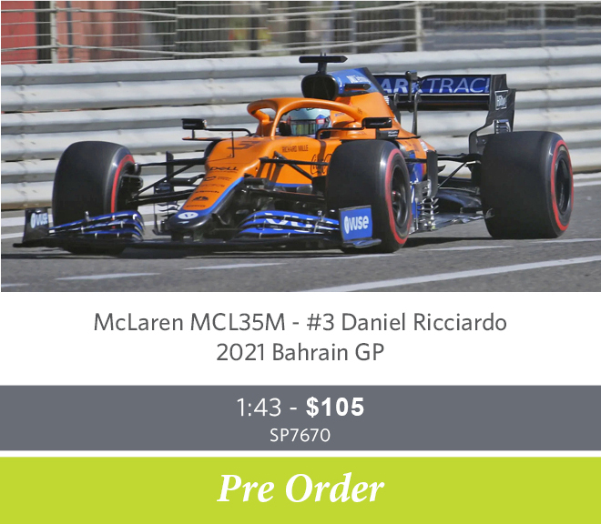 McLaren MCL35M - #3 Daniel Ricciardo – 2021 Bahrain - Pre Order Now