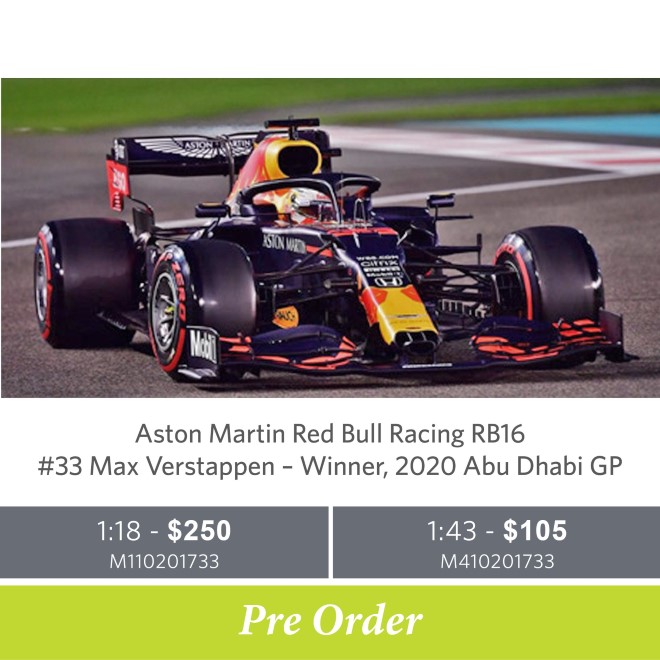 Aston Martin Red Bull Racing RB16 - #33 Max Verstappen – Winner, 2020 Abu Dhabi GP