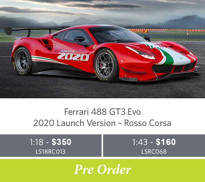 Ferrari 488 GT3 Evo – 2020 Launch Version – Rosso Corsa - Pre Order Now