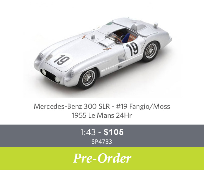 SP4733 – Mercedes-Benz 300 SLR - #19 Fangio / Moss – 1955 Le Mans 24Hr - Pre Order