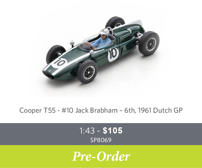 SP8069 – Cooper T55 - #10 Jack Brabham – 6th, 1961 Dutch GP - Pre Order