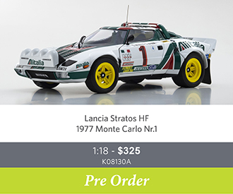 Lancia Stratos HF -1977 Monte Carlo Nr.1 1:18 - $325 K08130A- Pre Order Now