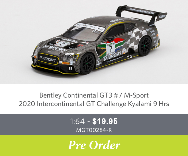 Bentley Continental GT3 #7 M-Sport  2020 Intercontinental GT Challenge Kyalami 9 Hrs 1:64 - $19.95 MGT00284-R - Pre Order Now