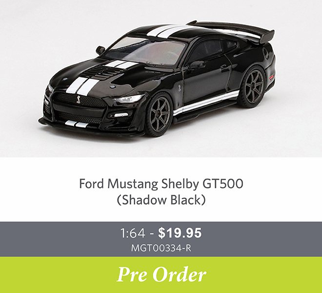 Ford Mustang Shelby GT500 (Shadow Black) - 1:64 Scale Diecast Model Car - Pre Order Now
