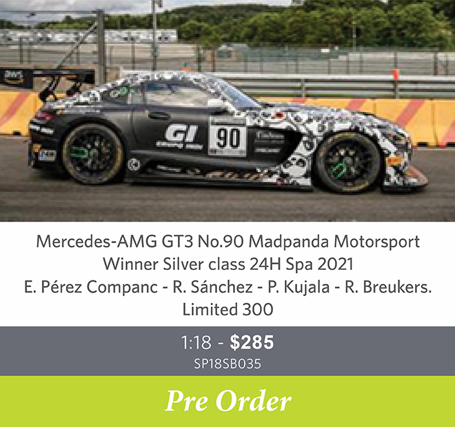 Mercedes-AMG GT3 No.90 Madpanda Motorsport - Winner Silver class 24H Spa 2021 - E. Pérez Companc - R. Sánchez - P. Kujala - R. Breukers - Pre Order Now
