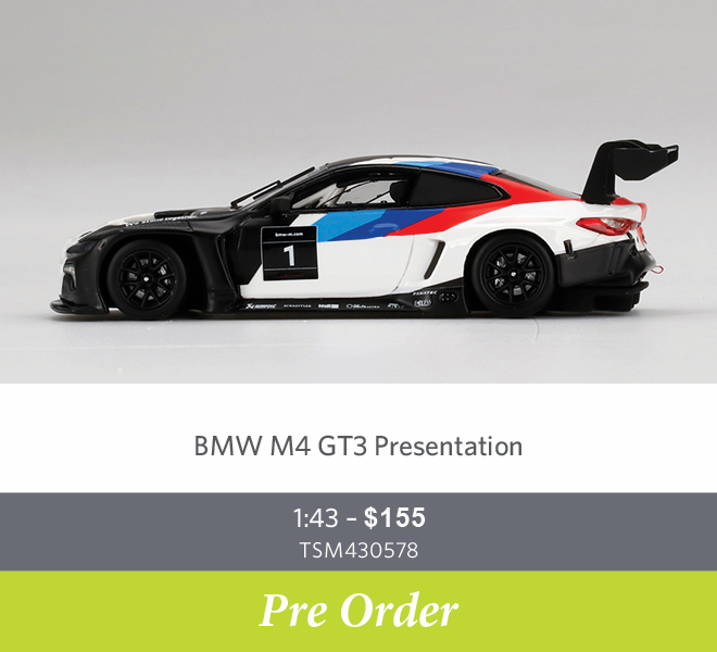 BMW M4 GT3 Presentation 1:43 - $155 TSM430578 - Pre Order Now