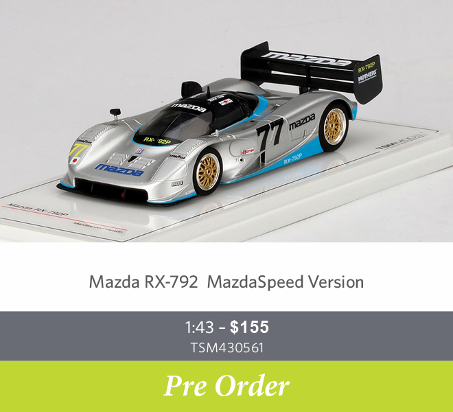 Mazda RX-792 MazdaSpeed Version 1:43 - $155 TSM430561 - Pre Order Now
