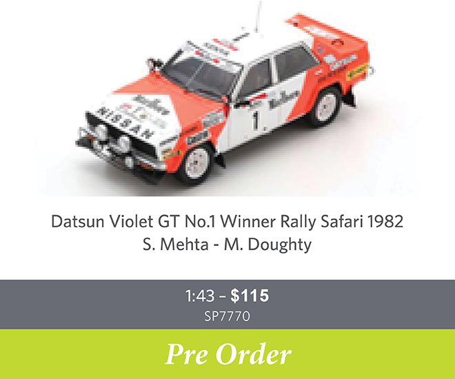 Datsun Violet GT No.1 Winner Rally Safari 1982 - Pre Order Now