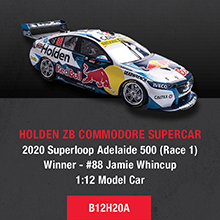 Holden ZB Commodore Supercar - 2020 Superloop Adelaide 500 (Race 1) Winner - #88 Jamie Whincup - 1:12 Model Car