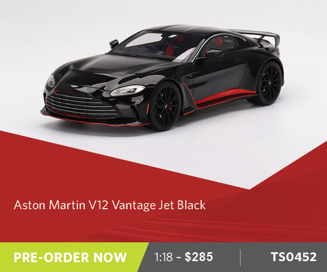 Aston Martin V12 Vantage Jet Black - 1:18 Scale Resin Model Car - Pre Order Now