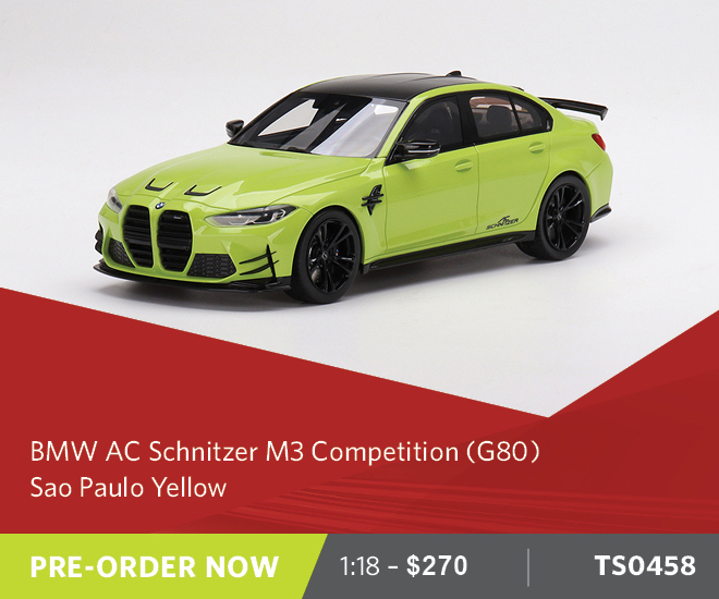 BMW AC Schnitzer M3 Competition (G80) Sao Paulo Yellow - 1:18 Scale Resin Model Car - Pre Order Now
