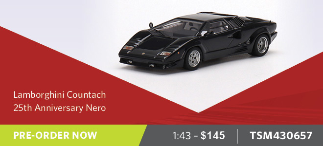 Lamborghini Countach 25th Anniversary Nero - 1:43 Scale Resin Model Car - Pre Order Now