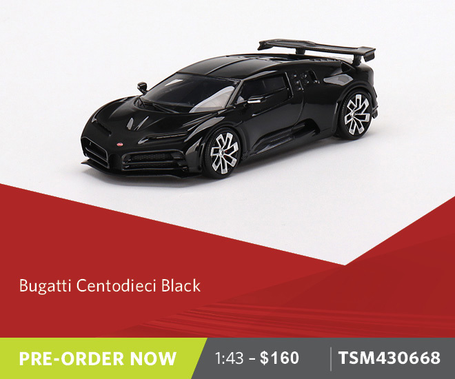 Bugatti Centodieci Black - 1:43 Scale Resin Model Car - Pre Order Now
